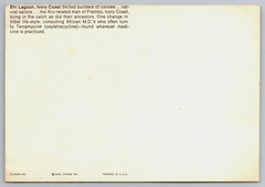 Ivory Coast Fishermen Hand Built Canoe 1970 Pfizer Pharmaceutical Print Ad Card