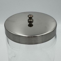Apothecary Medical Glass Jar Canister with Stainless Steel Lid 7×4″