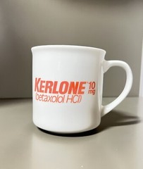VTG Pharmaceutical Promo Mug Kerlone Betaxolol Ceramic Mug Heart Tiger EUC