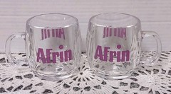 Afrin Coffee Mug Cup Pharmaceutical Drug Rep Promo Clear Acrylic set of 2