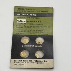 1950’s Vintage Orasorbs Estrogenic Tablets Casimir Funk Labs for collection
