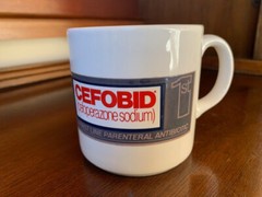 Drug Rep Cefobid „temperature sensitive“ coffee mug new, never used.