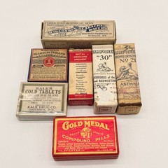 Vtg Medicinal Boxes Collection Wisconsin Headache Wafers, Gold Medal Pills etc.