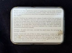 Old Medicine Tin Ramon’s Co-Tabs Cold Brown Mfg Co Le Roy NY Little Doctor NOS