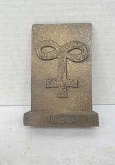 VINTAGE 1979 TINACTIN SECUNDUM ARTEM BRASS PAPERWEIGHT PROMOTION