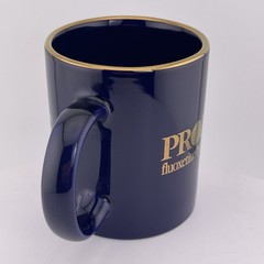 Vintage Prozac Mug Advertising Blue Gold Rim Coffee Pharmaceutical Cup Mug Linyi
