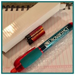 NIB Drug Rep Exam Flashlight Pen Light DIOVAN HCT TEAL Red GRIP w/ Batteries!