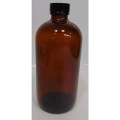 Vintage Amber Brown Glass Vase Bottle Jar Farmhouse Rustic Decor Black Cap Old