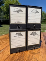 Vintage Lot of 4 All Metal Pharmacy Prescription Black File Box McCracken