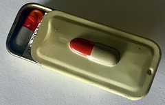 Lilly Pharmaceutical Darvon-65 Compound Pulvule Sample Tin with 1 Pulvule Inside
