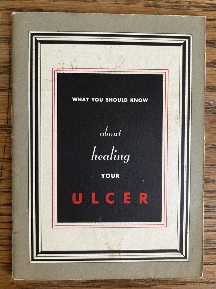 1954 Ulcer Patient Education Pamphlet Wyeth Amphojel Medical Ephemera Booklet