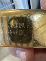 Super Rare Schering Plough Pharmaceutical Drug Promo Golf Club Gold Putter New