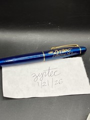 ZYRTEC Blue Gold Heavy Metal Medical Drug Rep Ballpoint Pen Cetirizine HCl WORKS