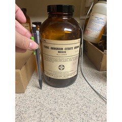 Vintage Merck Ferric Ammonium Citrate Apothecary Bottle Amber 1lb