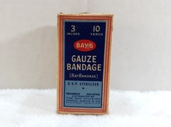 Vintage Bay’s Gauze Bandage Parke Davis Bridgeport Connecticut 1940s Sealed NOS