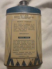Vintage Meritt Powder Medicated Skin Comfort Container Tin 2 Oz. Almost Full