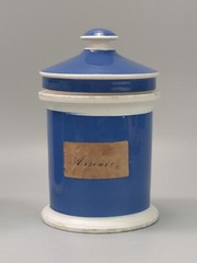 Blue and White Antique Apothecary Poison Jars