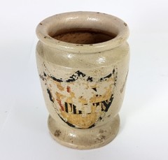 5 Rare Pharmacy Vessels / Cups, Ceramic, Southern Germany, About 1850 AL479