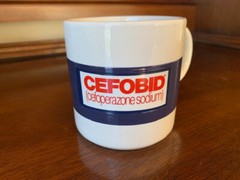 Drug Rep Cefobid „temperature sensitive“ coffee mug new, never used.