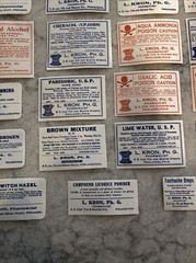 Lot 24 Antique Medicine Bottle Labels Opium, Poison – L. Kron Ph. G. Phila.