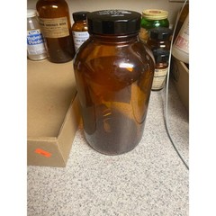 Vintage Merck Ferric Ammonium Citrate Apothecary Bottle Amber 1lb
