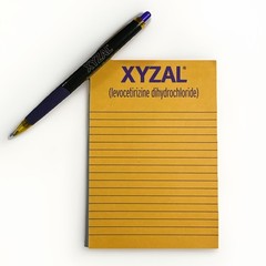 Rare XYZAL Drug Rep Promotional Pen & Post-it Pad 4×6 Pharmaceutical Advertising