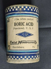 New Old Stock Medicine Container Boric Emlet Winebrenner Co Harrisburg PA