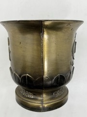 VINTAGE BRASS MORTAR & PESTLE 150TH ANNIVERSARY SCHERING STAMPED W/Orig Booklet