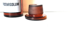 PROTARGOLUM, Vintage Glass Apothecary Pharmacy Brown Jar, 50 ml, Cap