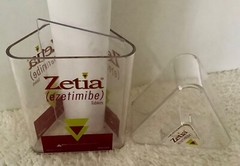 DRUG REP RARE CLEAR ZETIA PLASTIC/ACRYLIC CANISTER