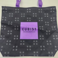 Large Tote Bag Cubist Pharmaceuticals Drug Rep Swag Black Purple