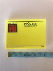 Lot of 4 Note Pads Sticky Post It Pravachol Promotional Pharmaceutical Drug 4×3’