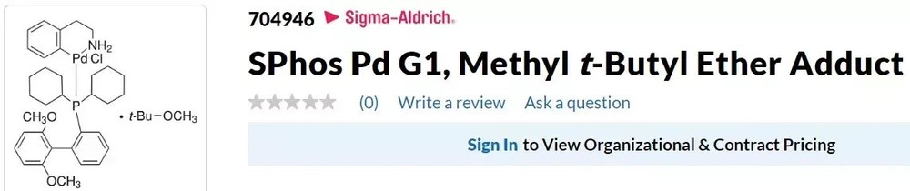SPhos Pd G1 Methyl t-Butyl Ether Adduct Aldrich Palladium Element Collection