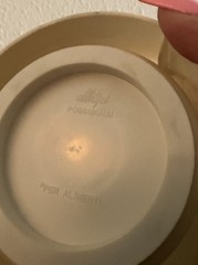 vtg70s italian repro of US 1900s pharmaceutical advertisement milkglass canister