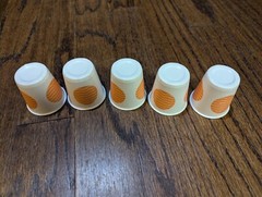 Vtg Prozac logo 5 PAPER CUPS Pharmaceutical Drug Rep Promo Advertising