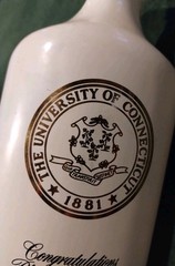 1971 Pharmacy Graduate UCONN University CONNECTICUT Bottle history RARE WHITE